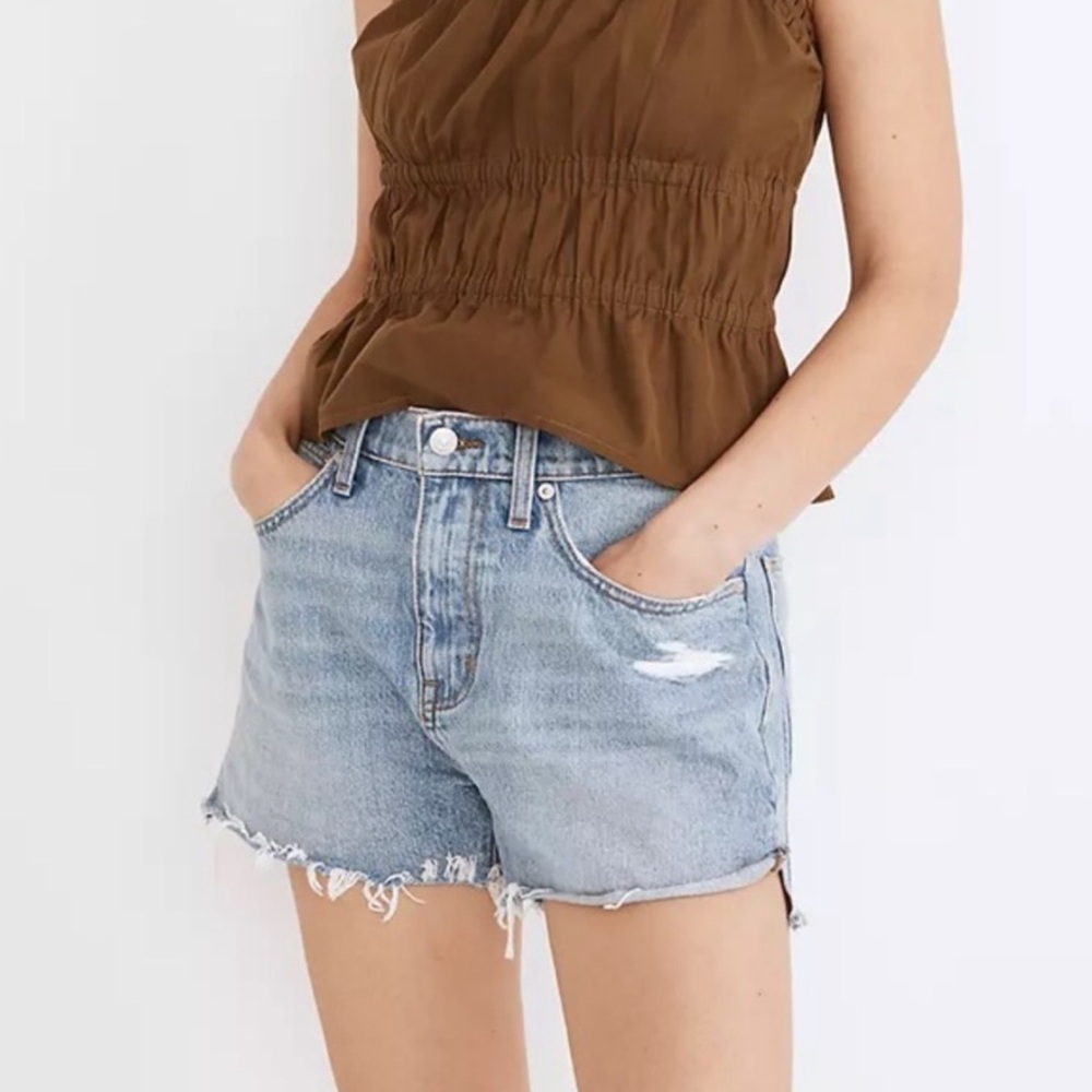 NWT Madewell Relaxed Denim Shorts in Madera Wash: Side-Slit Edition size 31